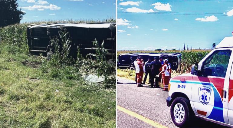 Volcadura de camión dejó 20 estudiantes heridos en Guanajuato Extremo